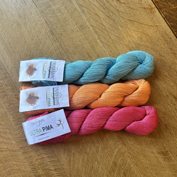 Cascade Yarns Ultra Pima -Honeysuckle, Papaya, Stratosphere