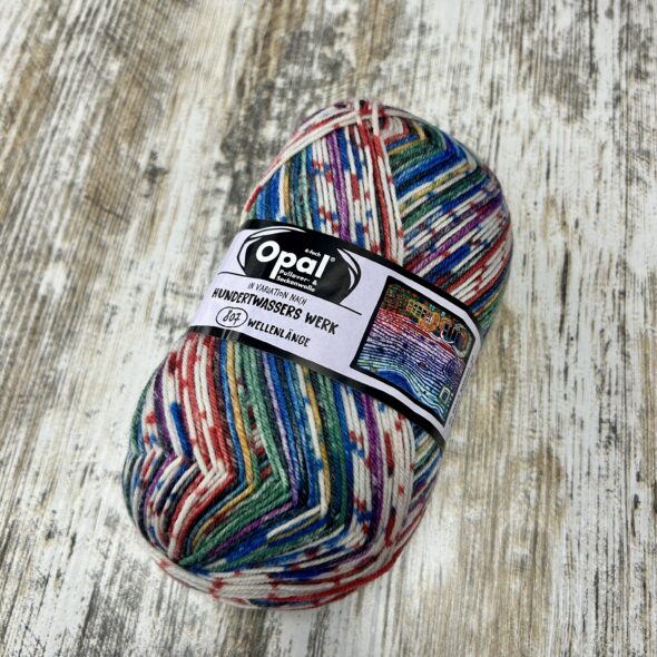 Hunderwasser "Wellenlänge" (Wavelength) Opal Sock Yarn