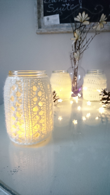 Lace Rib Candle Cozy