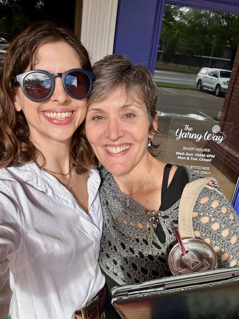 Joanie and Marni after a happy happy day