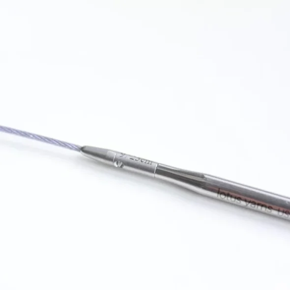 Lotus Yarns Swivel Stainless Steel Cable - Connected to Needle