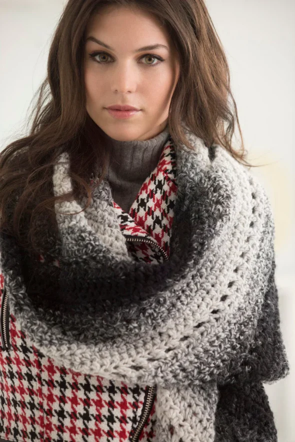 Scarfie - 2 Ball Diagonal Shawl Pattern