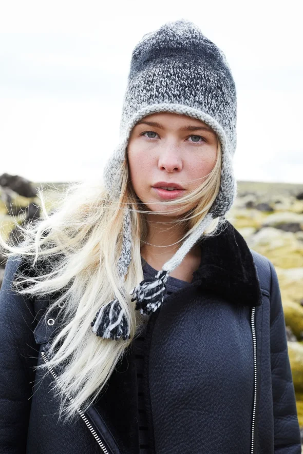 Huldra Hat Knitting Pattern with Lion Brand Scarfie