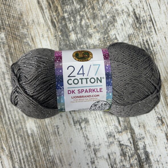 Lion Brand 24/7 Cotton DK - Iron Grey Sparkle