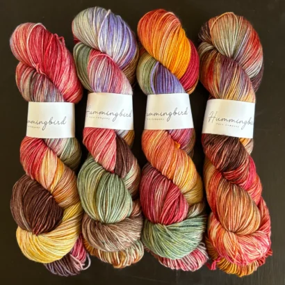 Hummingbird Yarn Co - hand-dyed Jenna's Bouquet Fingering Weight Yarn